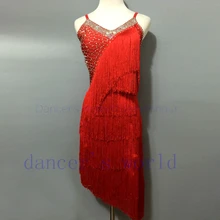 Стиль латинский танцевальный костюм сексуальные камни кисточкой латинские танцевальные платья для женщин конкурс латиноамериканских танцев платья A50 S-4XL