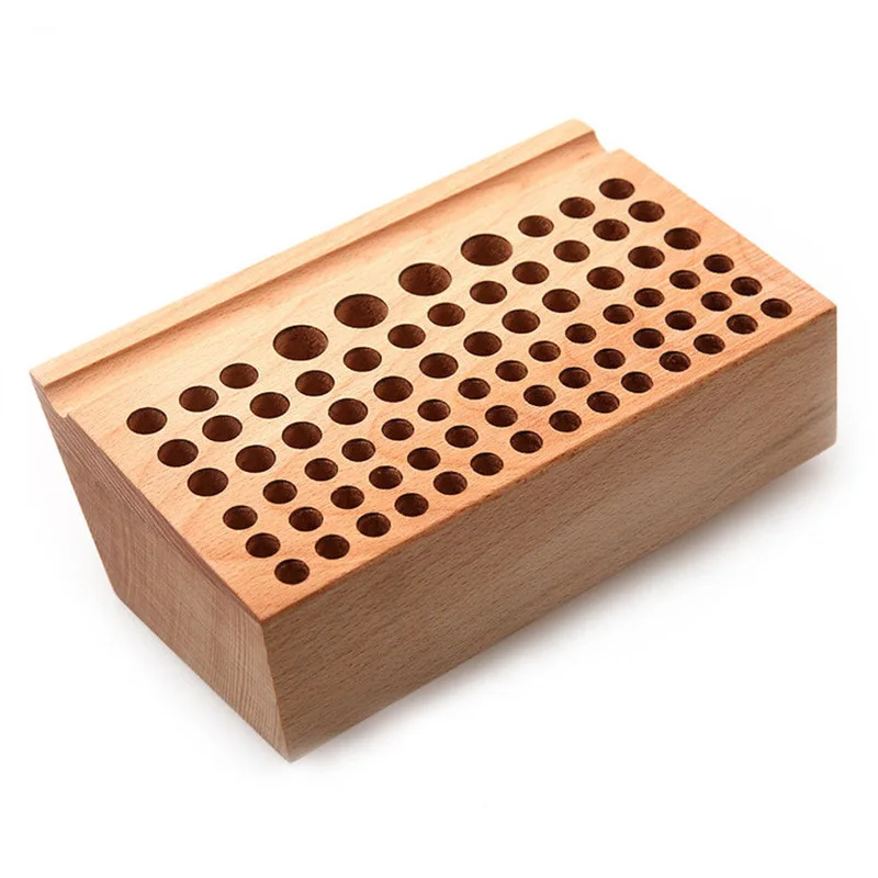 76 holes Leather Craft Stamping Punching Tools Holder Organizer Wooden Leathercraft Tools Rack