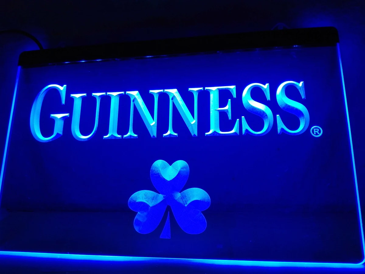 LE095 пиво Guinness Shamrock Бар светодиодный неоновый светильник Знак Домашний Декор
