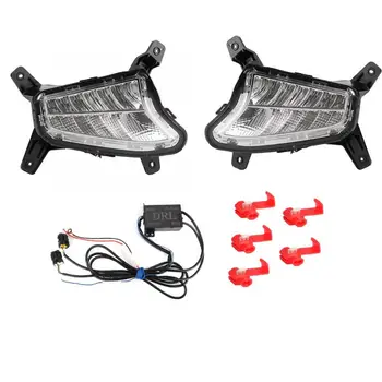 

Car Daytime Running Light Double Color LED Daylight Fog Lamp Fit for HYUNDAI SANTRO 2018-2019