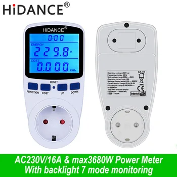 

AC digital voltmeter ammeter power supply voltage meters detector wattmeter tester Measuring EU socket analyzer With Backlight