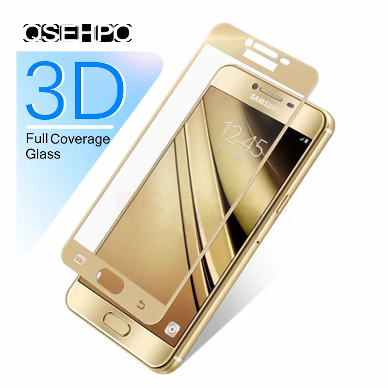 Защитное стекло закаленное 3D 9H для Samsung Galaxy A3 A5 A7 J3 J5 J7 2016 2017 J330 J530 J730|Защитные