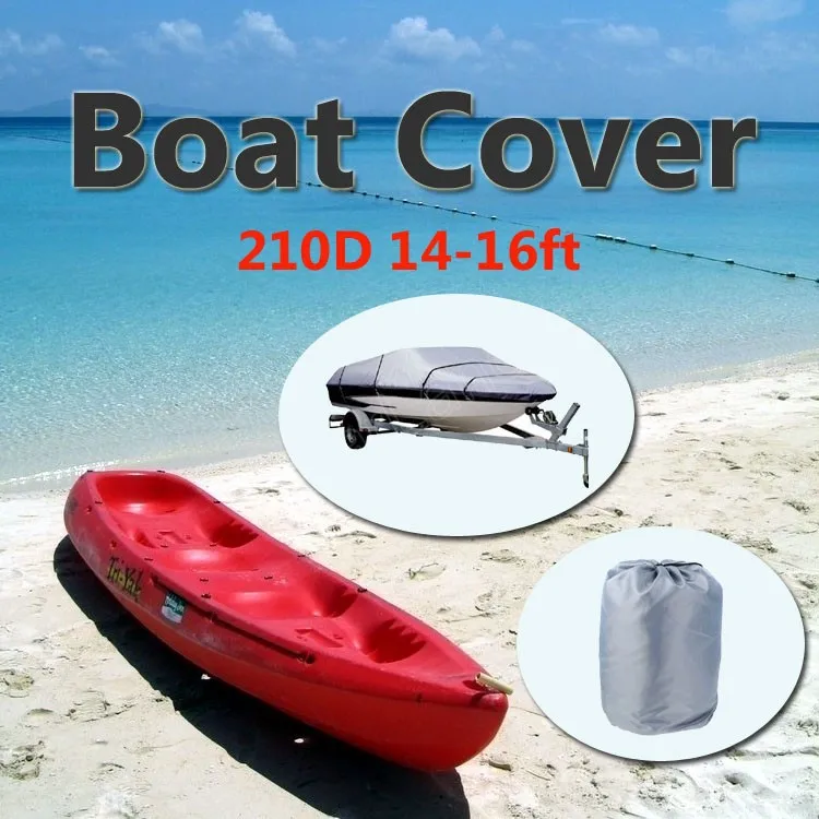 2015 NEW 14 16ft Heavy Duty Speedboat Boat Cover gray Waterproof UV