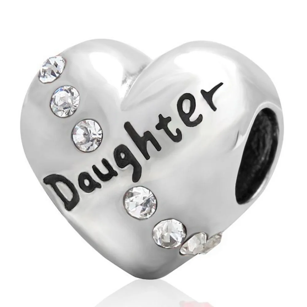 Buy Authentic 925 Sterling Silver Daughter Heart Charm