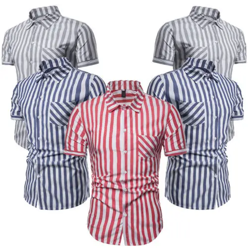 Men/'s Slim Fit Short Sleeve Shirt Stylish Formal Tee T-shirt Casual Tops Shirts
