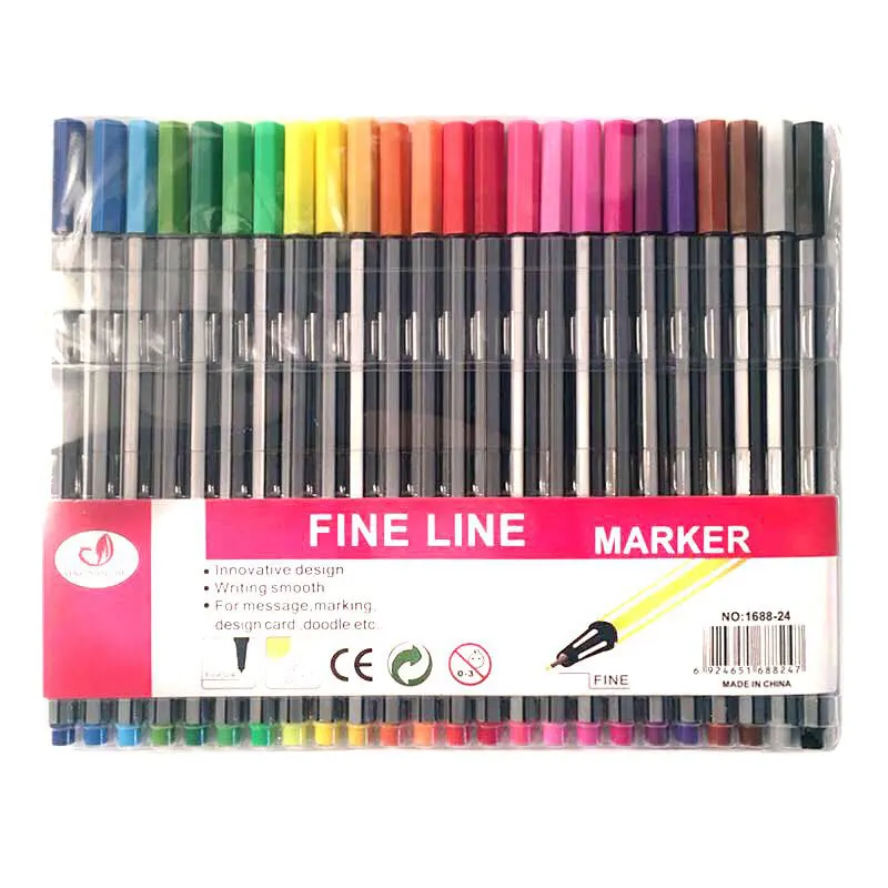 Fine Line Colored Sketch Writing Drawing Pens 24 Fineliner Color Pens Set 