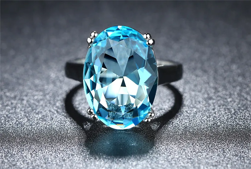Luxury Large Blue Stone Zirconia Ladies Rings Female Antique Silver Color Ring Jewelry Woman Accessories Bague anillos Gift R465 (8)