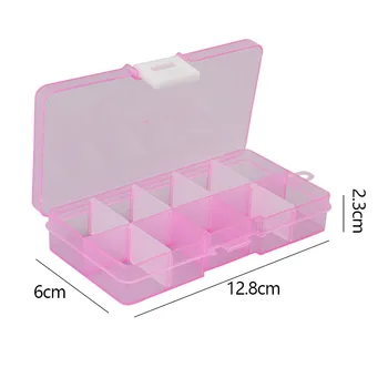 

Colorful 10 Slots Cells Portable Jewelry Tool Storage Box Container Ring Electronic Parts Screw Beads Organizer Plastic Case