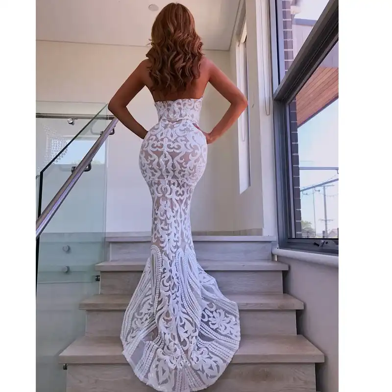 sexy white sequin dress