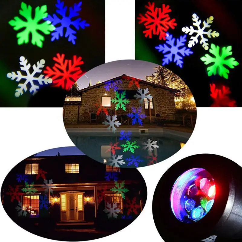 Многоцветный светодиодный проектор свет движущийся Снежинка звезда пейзаж лазерный прожектор рождественские праздничные светильники проектор Noel Exterieur