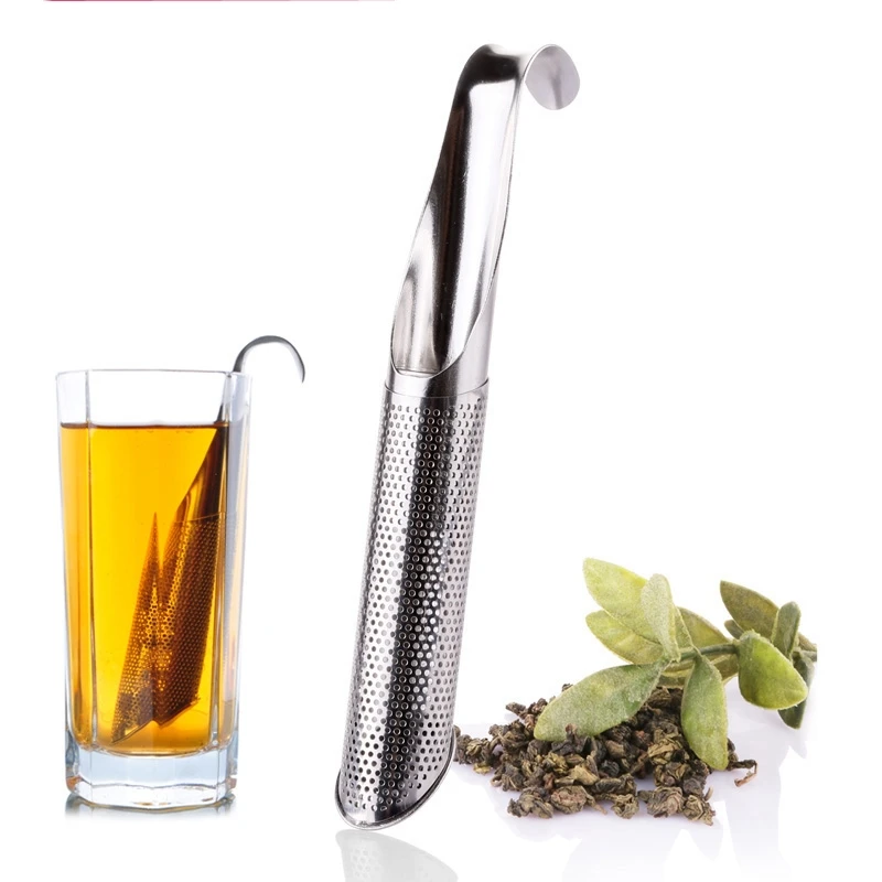 304 Stainless Steel Pipe Design Tea Strainer Mesh Tea Infuser Filter