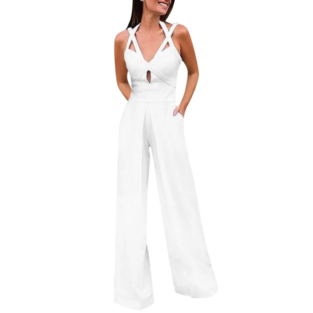 

Womail Women Summer Fashion Sexy V-neck Sleeveless Jumpsuit sexy women jumpsuit women off shoulder enterizos para mujer verano