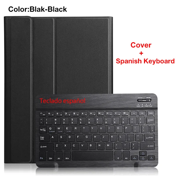 Чехол-клавиатура для lenovo Tab M10 TB-X605F TB-X605L съемный чехол-клавиатура из искусственной кожи с Bluetooth - Цвет: LVM10 BTSP BK