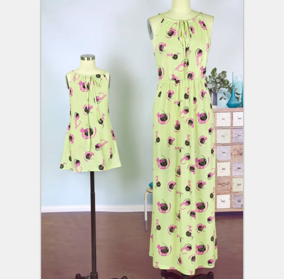 

mother daughter dresses baby girl clothes summer print family clothing floral plus big sister matching family outfits fashion