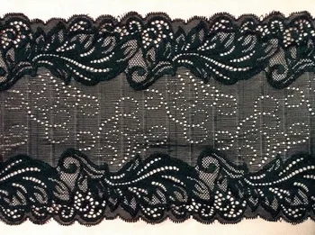 

Top quality 18cm luxurious elastic flora jacquard lace, soft and elegant lace trimming,XERY-HES1011E