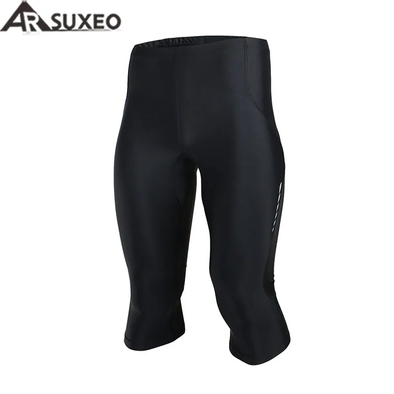 2017 ARSUXEO Mens Sports Running 3/4 Pants Compression