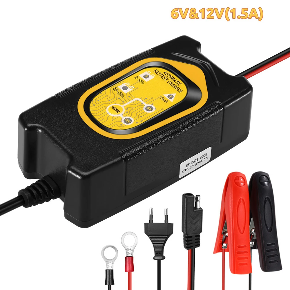 WonVon 6 V 12 1500mA полный автоматический смарт-аккумулятор зарядное устройство для