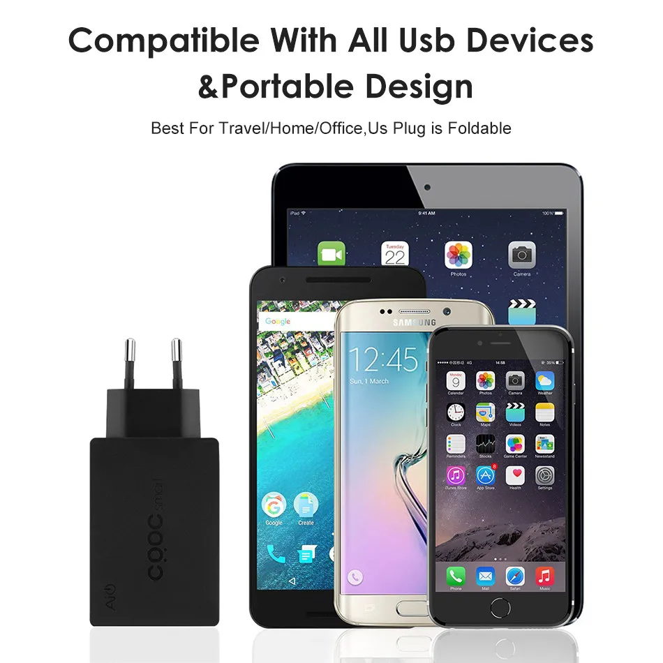 CRDC Quick Charge 3 0 портативное USB зарядное устройство смартфон быстрое настенное для