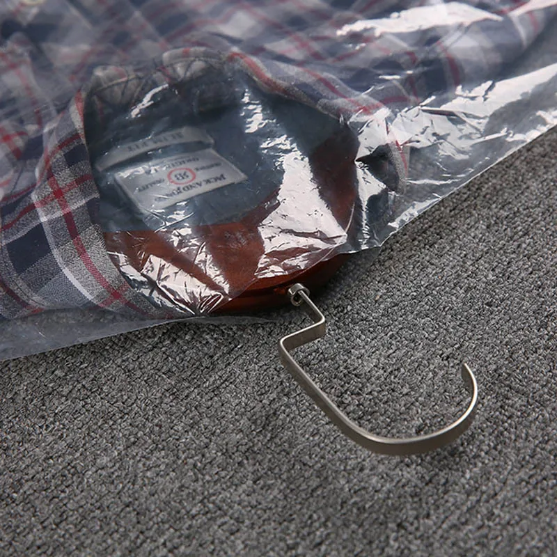 Одноразовый прозрачный пылезащитный пластиковый подвесной мешок для одежды, костюма, пальто, протектор толщиной 0,06 мм B005