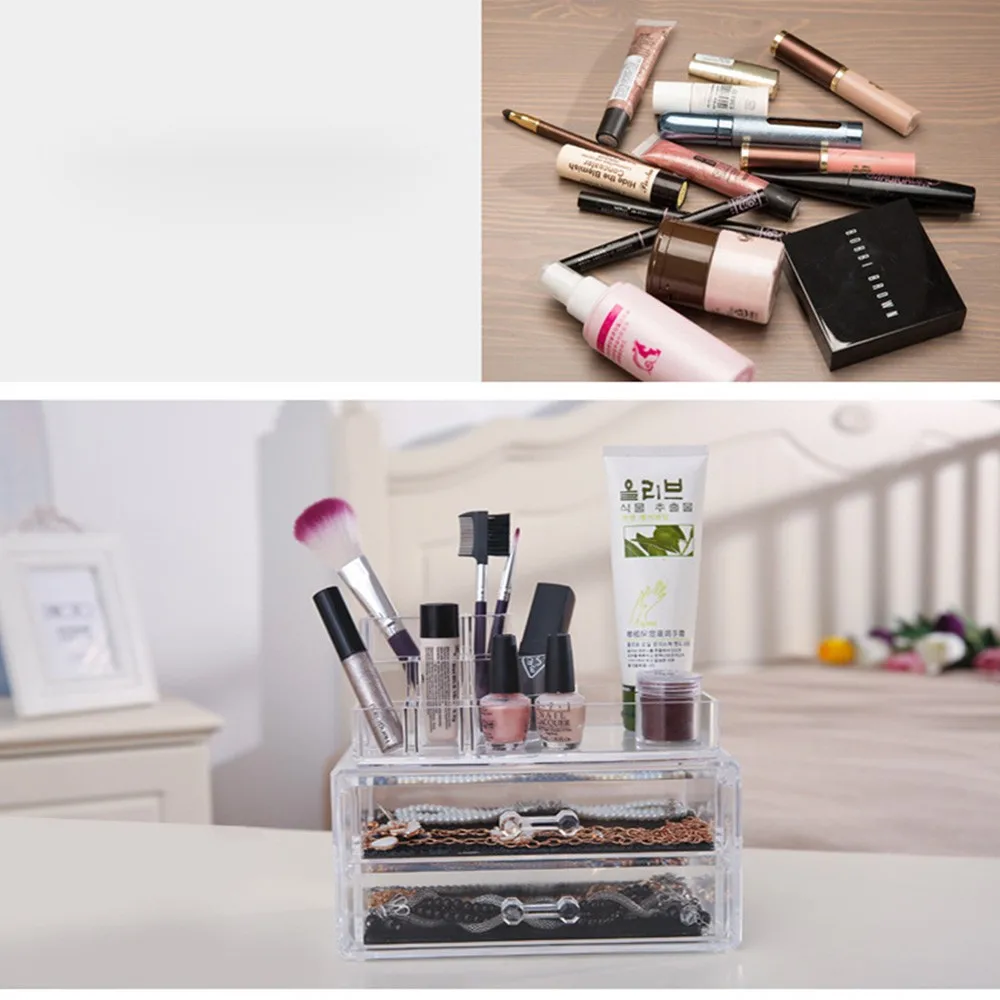 High Quality Clear Acrylic Cosmetic Jewelry Organizer Drawer Makeup Storage Insert Holder Box Free Shipping HG0024 (5)