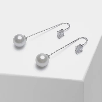 

Amorita boutique 925 Round design stylish elegant pearl drop earrings