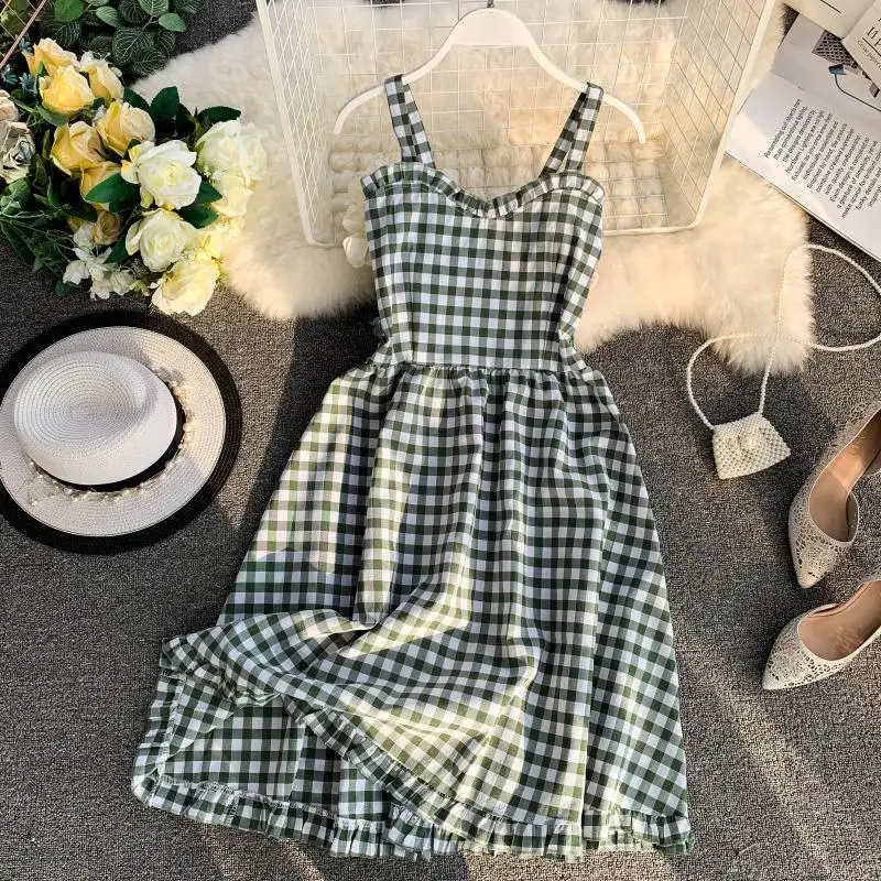 2019 الصيف جديد منقوشة الأذن حافة عالية الخصر رقيقة طالب اللباس المرأة أكمام عارضة Vestidos E628