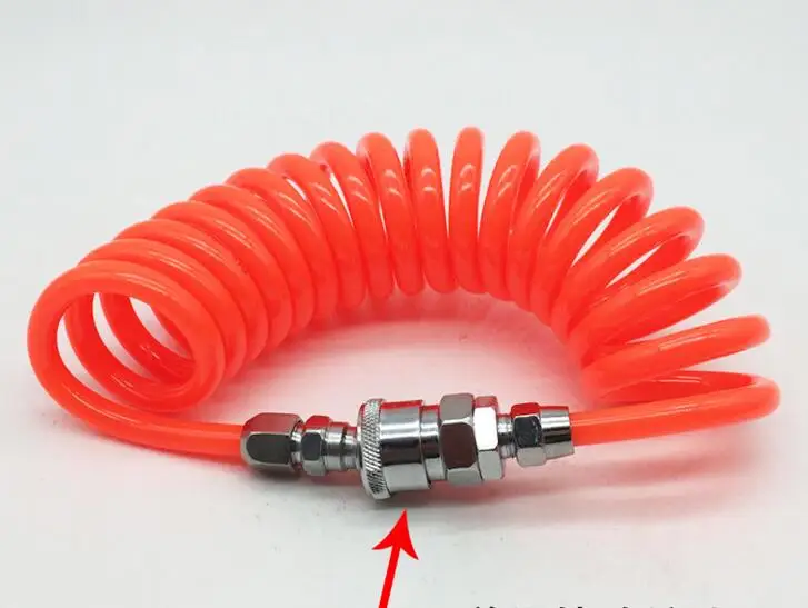 

10mm*6.5mm*9m Pneumatic PU Sprial hose tubing with 1/4 quick coupler