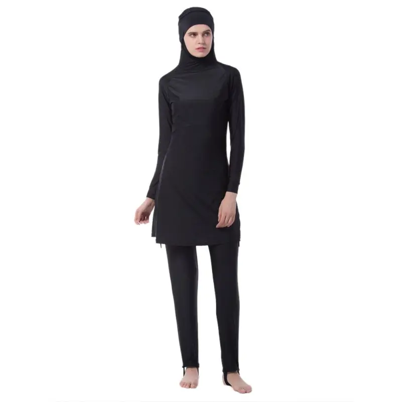 Мусульманские купальники женские раздельные быстросохнущие консервативные купальники с высокой талией Тонкий Повседневный купальник