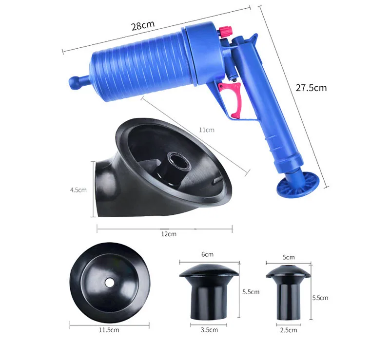 Воздушная мощность дренажный бластер пистолет высокого давления Мощный Ручной Плунжер для раковины открывалка очиститель насос для ванны туалета ванная комната шоу