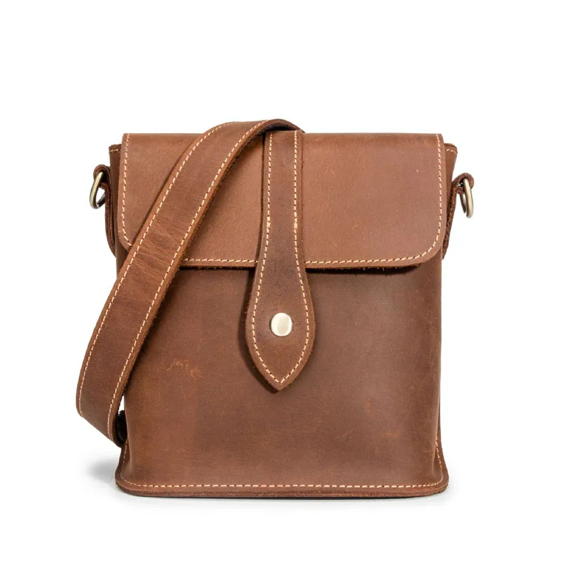 

BOLEKE Crazy horse genuine leather men bags handbag shoulder crossbody bag men messenger bags