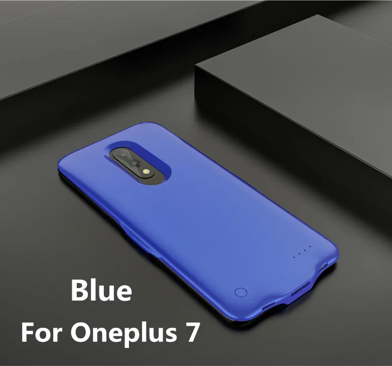 NTSPACE 6800 мАч зарядное устройство чехол s для Oneplus 7 Портативный внешний аккумулятор зарядный чехол для Oneplus 7 Pro противоударный чехол для батареи - Цвет: Blue for Oneplus 7