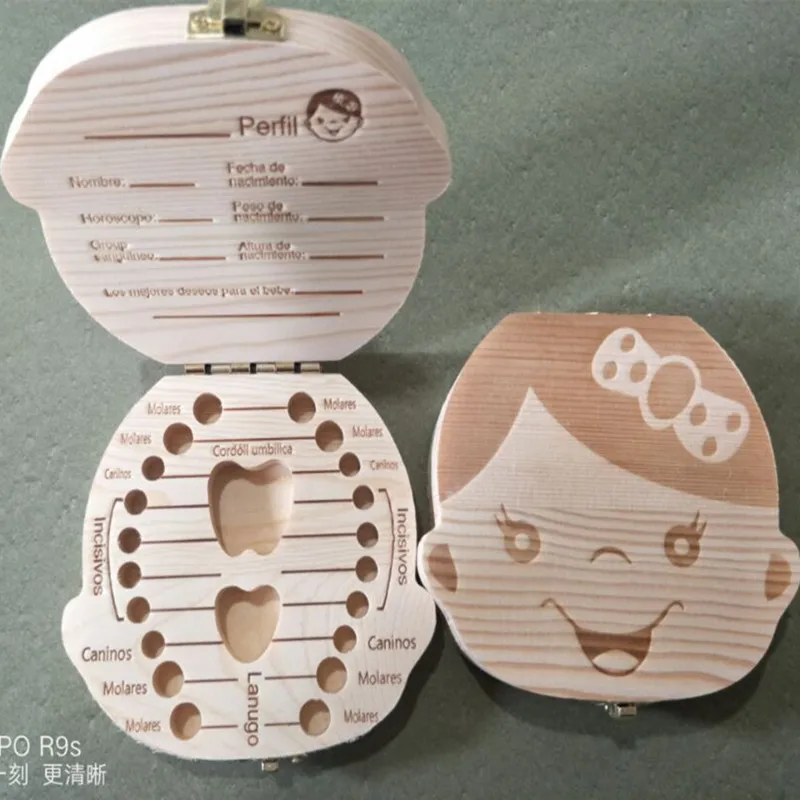 Montessori Educational Toys Wooden Box for Baby Teech Lanugo Umbilical Cord Collection Toddler Anniversary New Year Gift Russian (8)