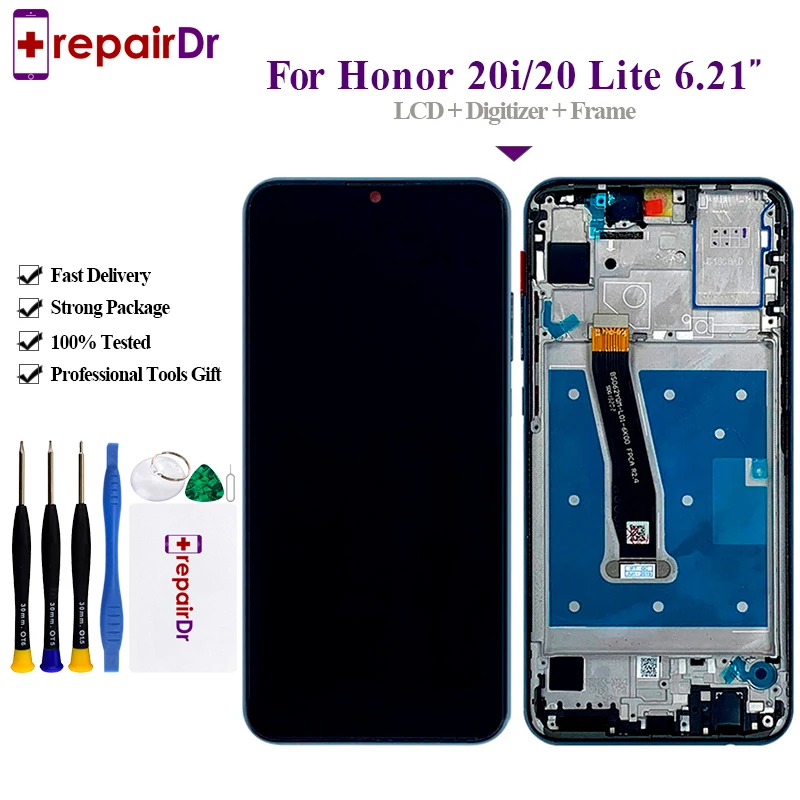 Original LCD For Huawei Honor 20i LCD Display Touch Screen Digitizer Assembly+Frame For Honor 20 Lite Lcd Screen