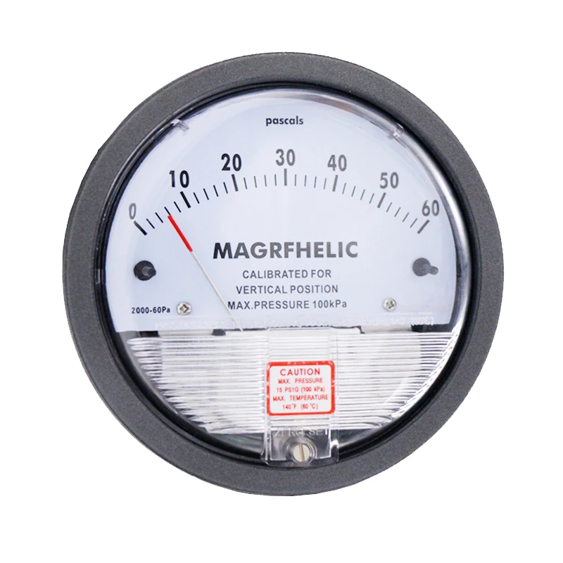 

0-60PA Micro Differential Pressure Gauge High Neutral Panel Round Type Pointer Instrument Micromanometer TE2000