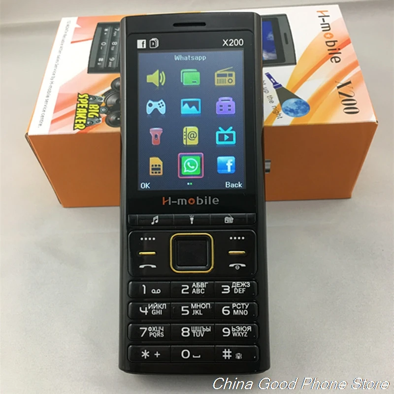 H Mobile X200 три sim карты режима ожидания большой фонарь динамик Вибрация радио