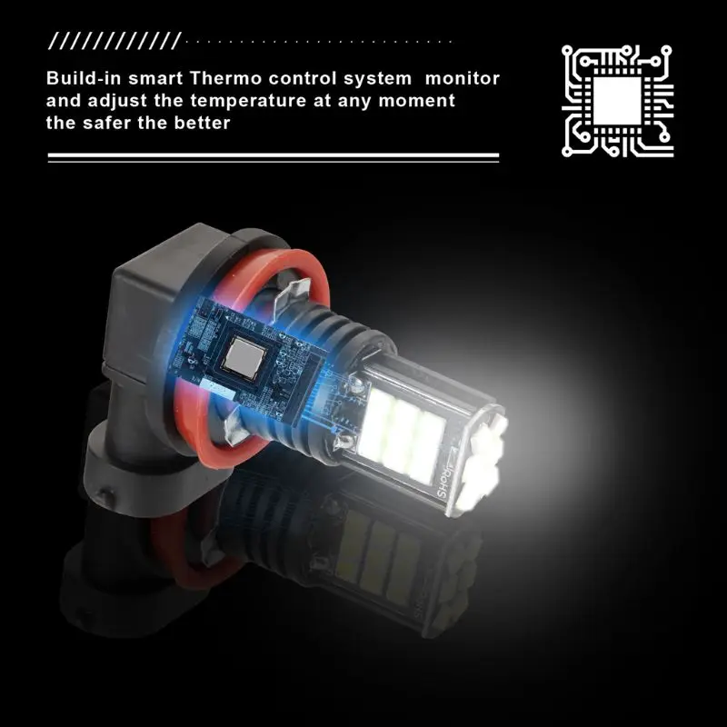 DC12V-H11-24 светодиодный лампы автомобиля анти-туман лампа пару белых светильник Замена для фар дальнего света автомобильной