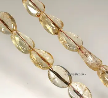 

13x9mm Lemon Quartz Gemstone Twist Oval Loose Beads 7.5 inch Half Strand (90191353-B12-521)