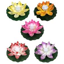 LED Energy Saving Lotus Lamp For Garden Pool Pond Fountain Decoration 18-28cm Artifical Floating Lotus Solar Powered Night Light