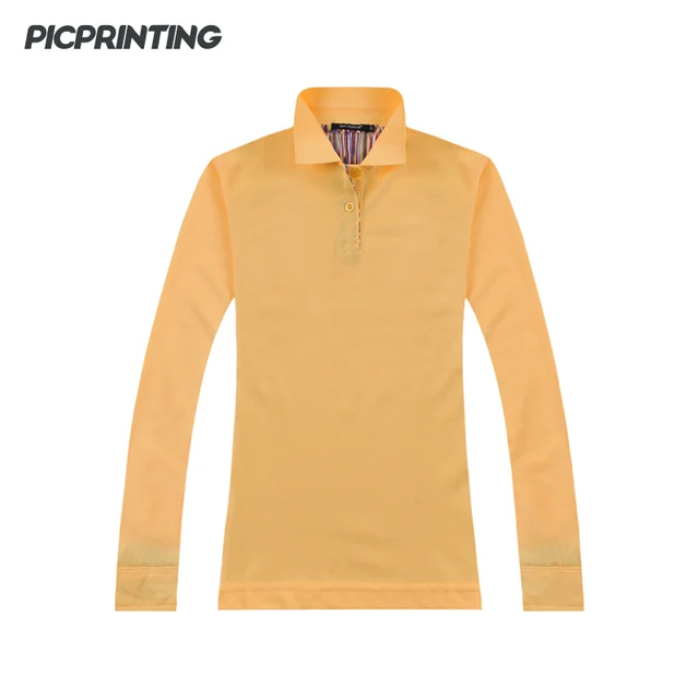 2017 Brand Turn-Down Collar Polo Shirt For Women Long-Sleeved Button OL Style Solid Polo Ralph Female Cotton Colorful Inside Top