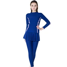 Женский Профессиональный Цельный купальник с длинным рукавом юбка брюки спортивные купальники пляжная одежда больших размеров УФ-защита