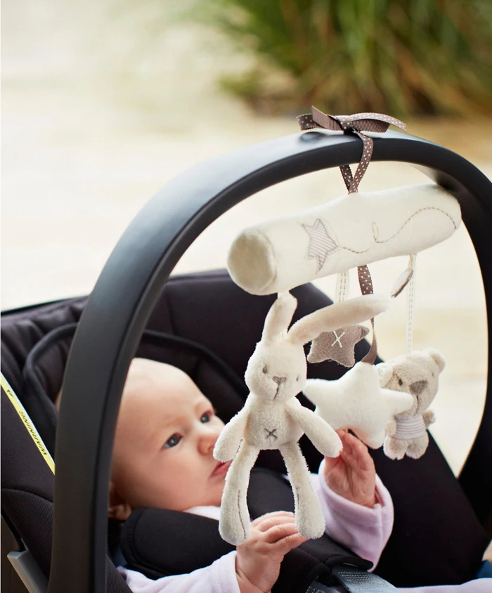 Мягкие подвесные Детские коляски кулон кролик Дизайн Аксессуары для колясок 0 12 месяцев Детские игрушки для новорожденных Музыкальные