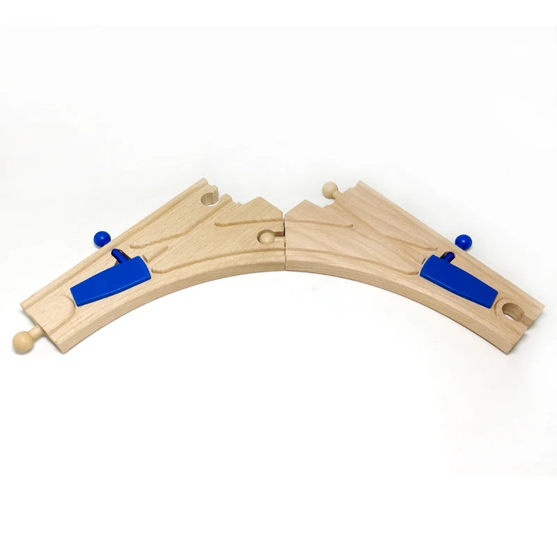 P065 деревянный Паровозик треков перестройка в другой ряд с одной головкой и двойной головкой Комбинации Совместимость деревянный трек игрушки в сборе