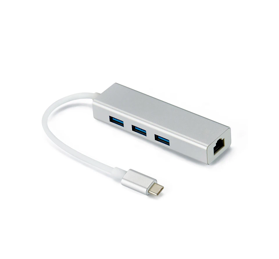Внешняя сетевая карта Thunderbolt 3 к Ethernet 3 порта USB 3,0 концентратор type C к RJ45 100 Мбит/с LAN адаптер данных для Macbook