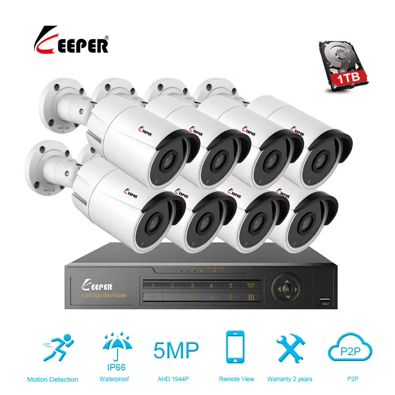

5MP AHD 8CH CCTV System 1944P HDMI DVR 5.0MP 2560*1944P Outdoor Weatherproof CCTV Camera Home Security System Surveillance Kit 4
