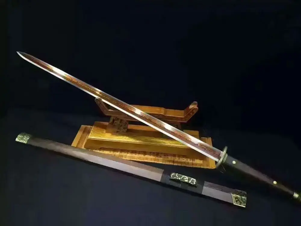 Красное складное лезвие из дамасской стали груша дерево Сая Китайский Меч