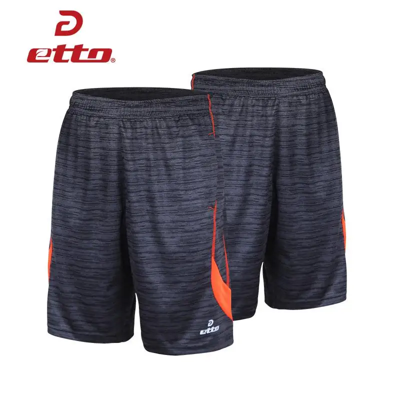 Etto многофункциональные спортивные шорты для отдыха, для футбола, для тренировок, мужские качественные Дышащие футбольные шорты, мужская спортивная одежда HUC082 - Цвет: Черный