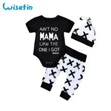 Wisefin/комплект летней одежды для новорожденных мальчиков и девочек из 3 предметов Модный комплект одежды унисекс для новорожденных, шапка и штаны