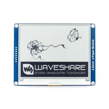 Waveshare 4,2 ''E-paper, 400x300, 4,2 дюймов E-Ink дисплей модуль, Цвет дисплея: черный, белый. Без подсветки, широкий угол, SPI interace