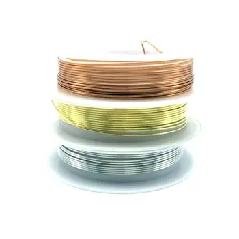 

3 colors, 0.2/0.3/0.4/0.5/0.6/0.8/1 mm Brass Copper Wires Beading Wire DIY For Jewelry Making, Gold Bronze and Silver colors