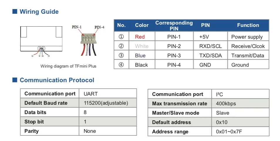 2 шт./лот DIYmall для Benewake TFmini Plus Lidar датчик дальномер для Arduino IP65 Водонепроницаемый, Анти-пыль UART, iec, I/O 1~ 1000 Гц